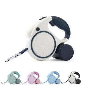 Retractable Dog Leash With Led Lights and Poop Bag Dispenser