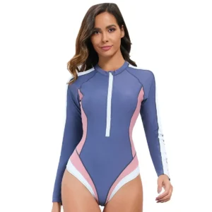 Long Sleeved One-Piece Monokini Surfing Suit for Women