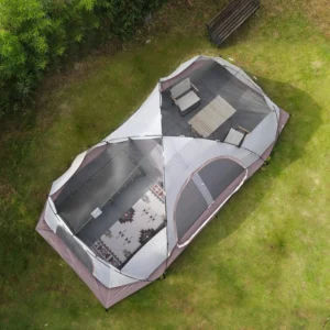 10-Person Family Camping Tent -  Two Rooms with Up to 5 Large Mesh Windows