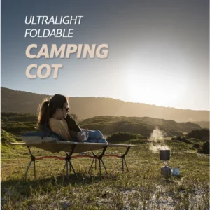 WESTTUNE Ultralight Aluminum Alloy Portable Camping Cot with Leg Extenders
